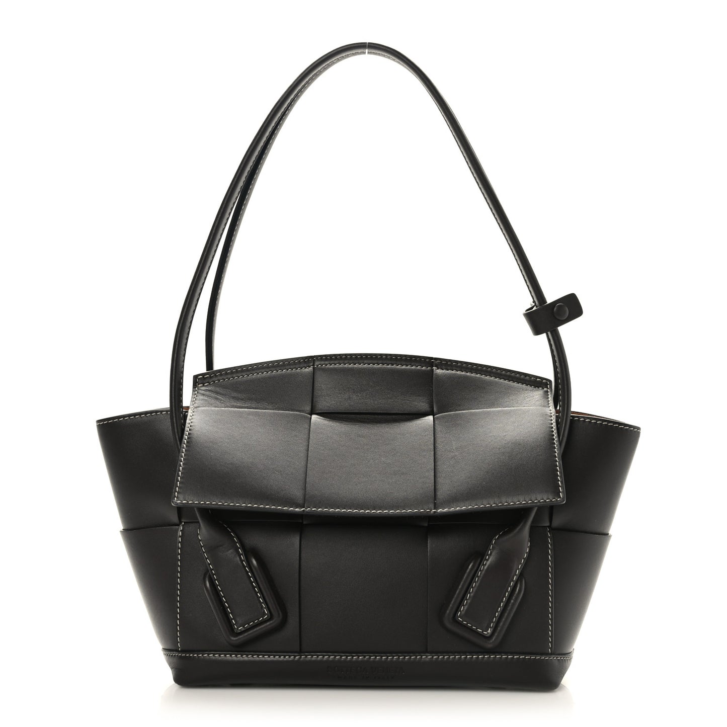French Calfskin Maxi Intrecciato Small Arco Black