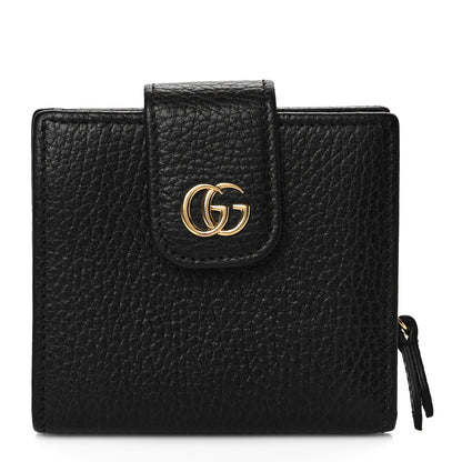 Gucci Dollar Calfskin GG Marmont French Wallet Black 1 of 6