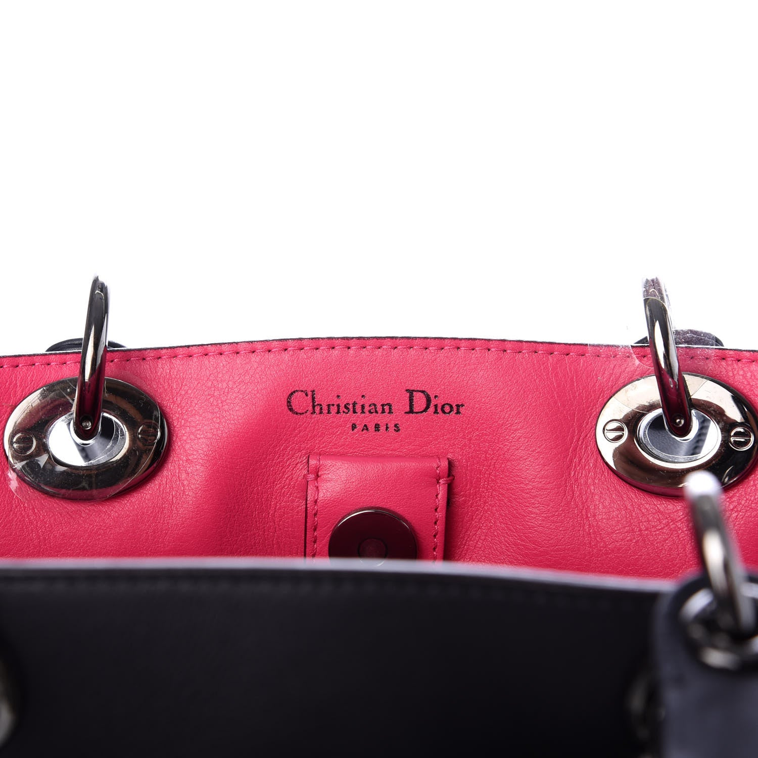 Christian Dior Smooth Calfskin Large Diorissimo Tote Black Rose Indien 6 of 9