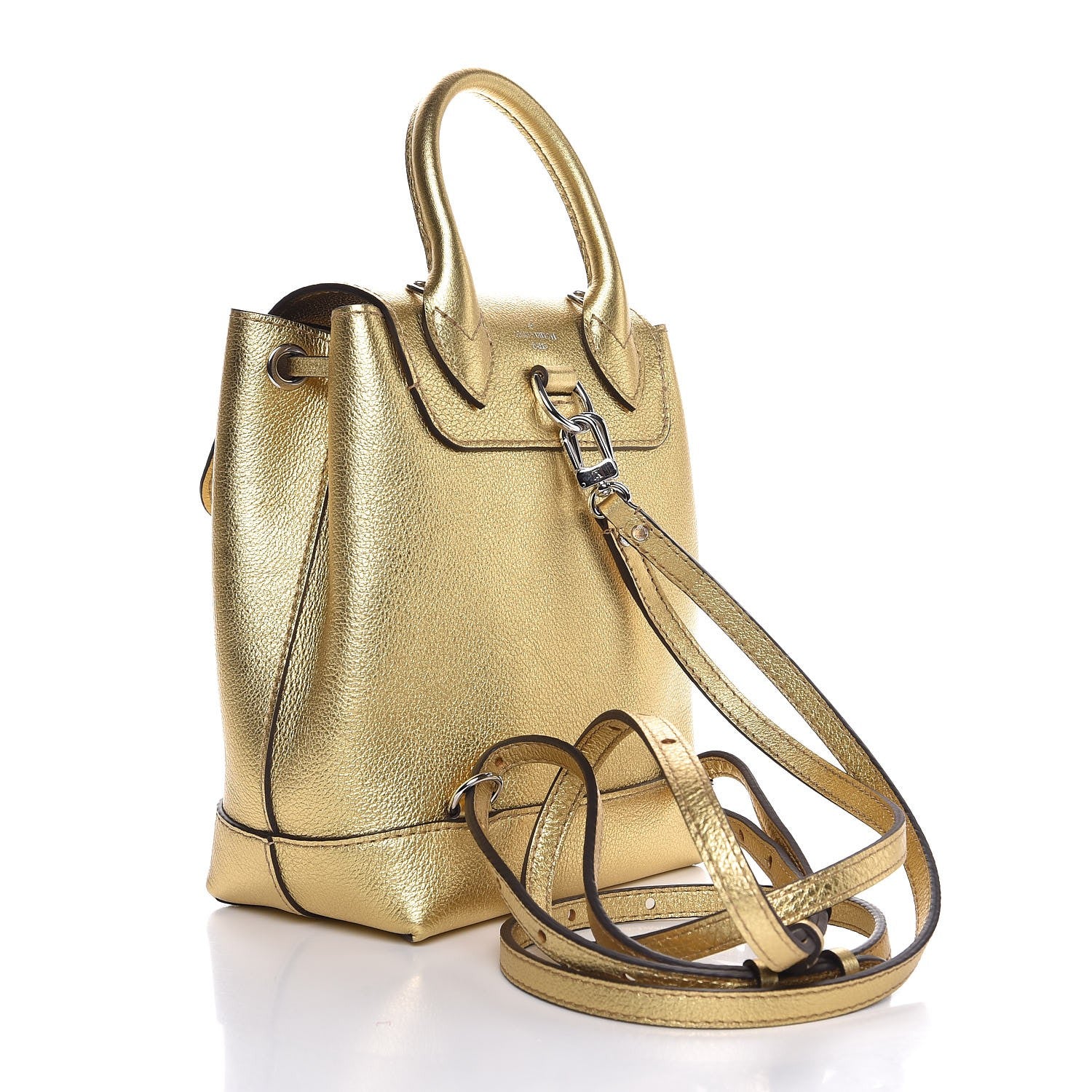 Louis Vuitton Metallic Calfskin Lockme Backpack Gold 3 of 7