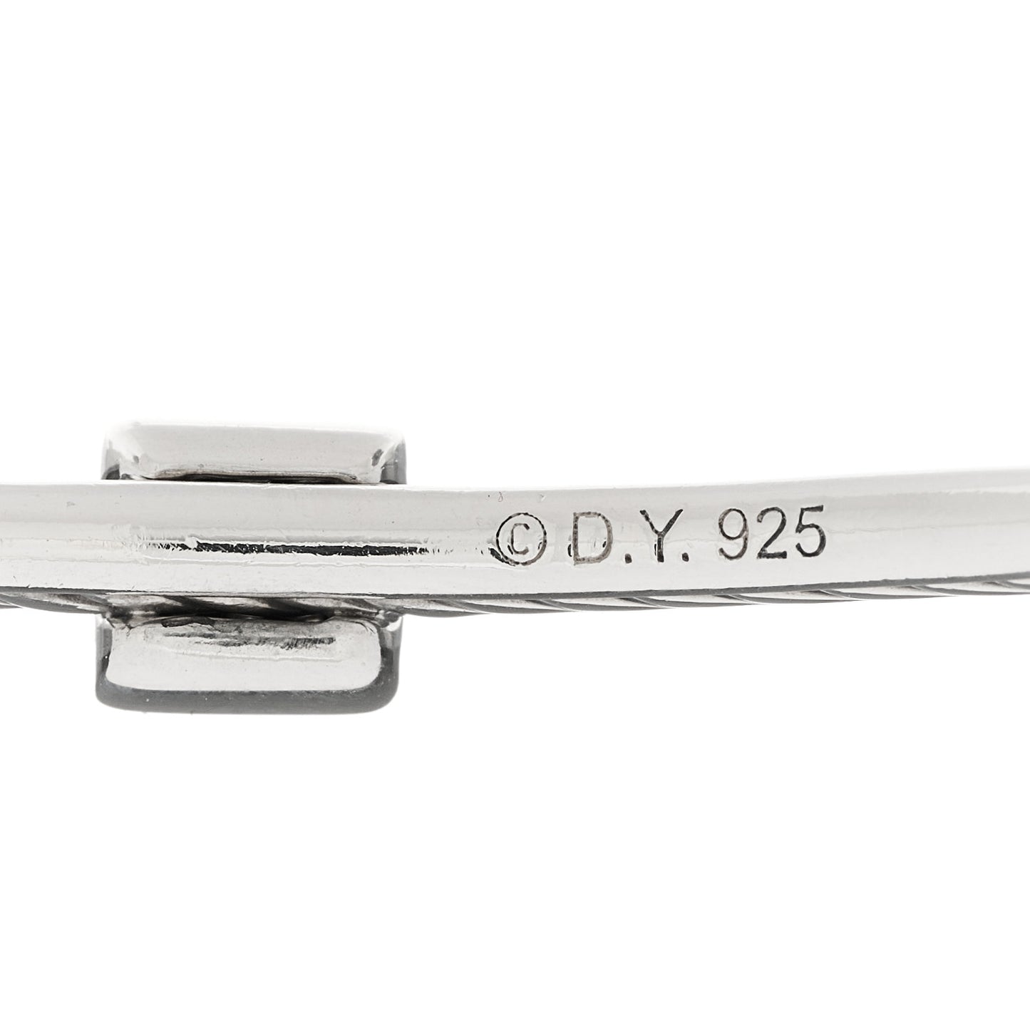 Sterling Silver Diamond 3mm Square Station Cable Bangle Bracelet