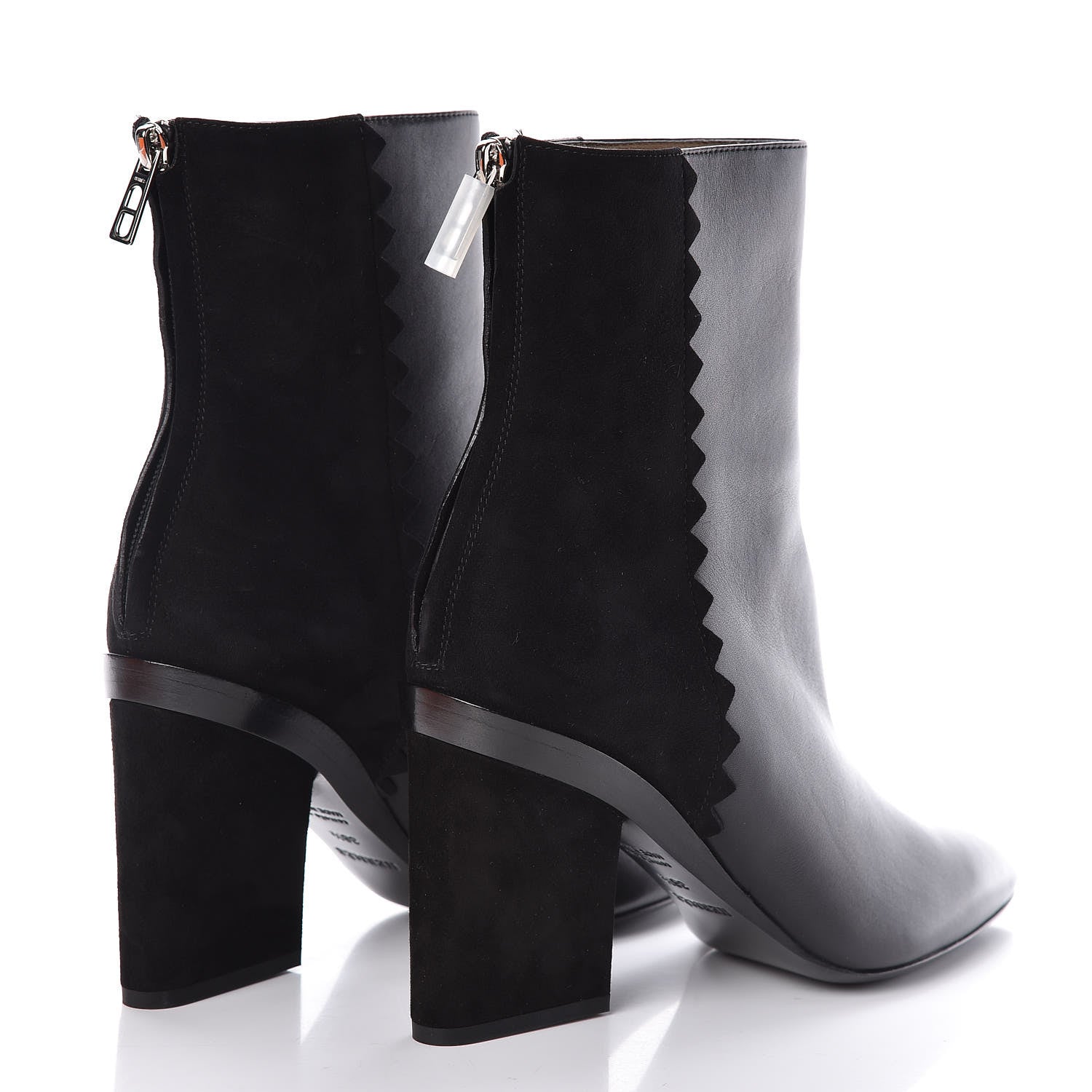 Hermes Calfskin Velvet Goatskin Womens Proof Low Boot 38.5 Black 4 of 9