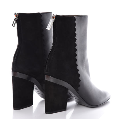 Hermes Calfskin Velvet Goatskin Womens Proof Low Boot 38.5 Black 4 of 9