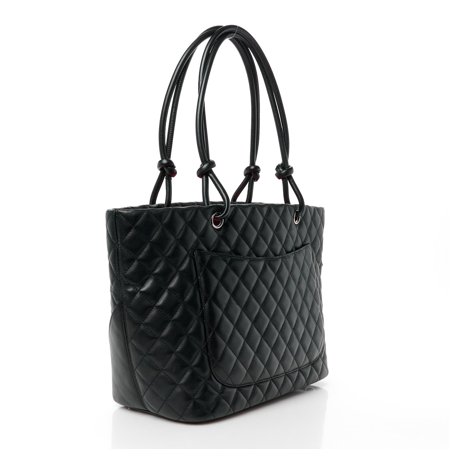 Calfskin Quilted Large Cambon Tote Black