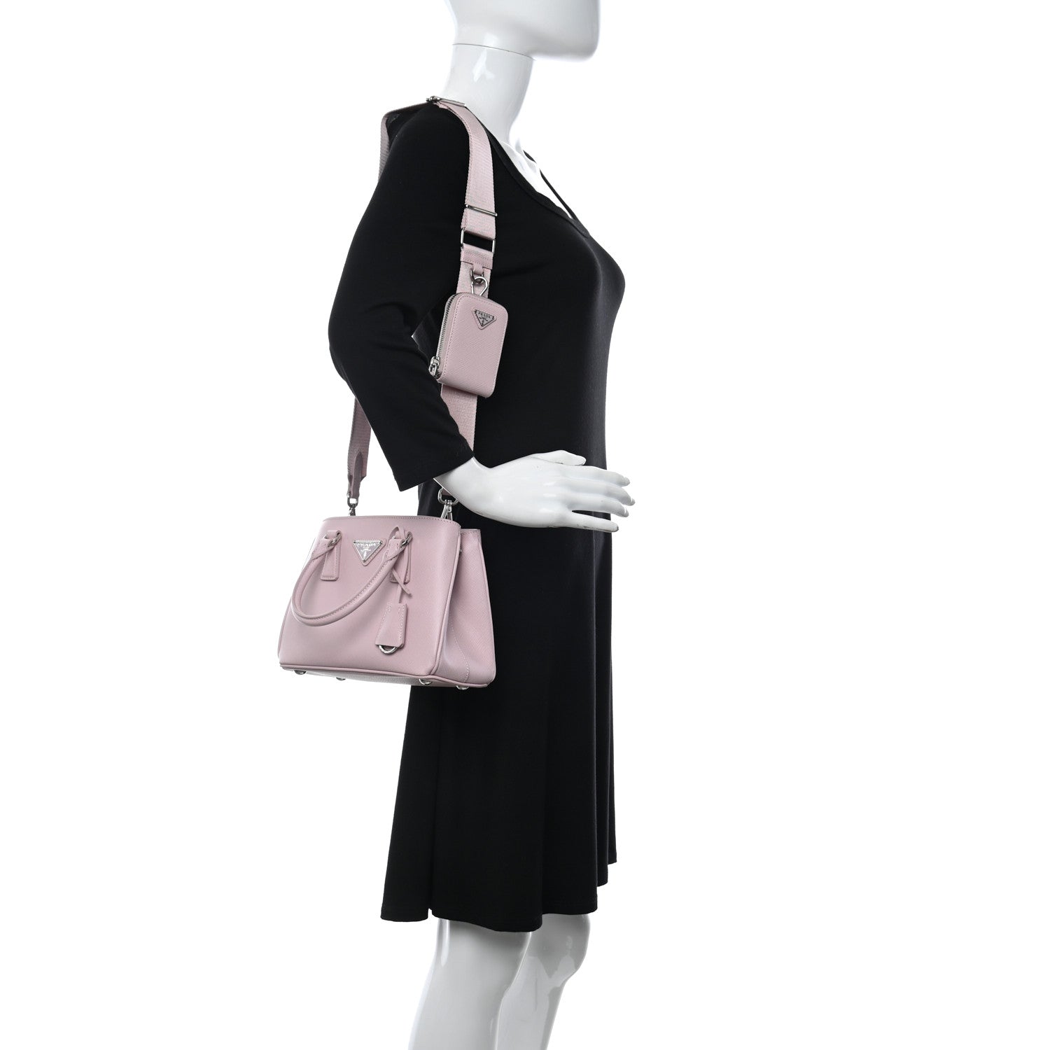 Prada Saffiano Lux Micro Galleria Shoulder Bag Alabastro 2 of 11