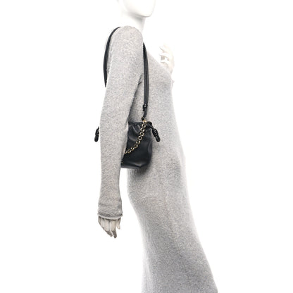 Loewe Mellow Nappa Donut Chain Mini Flamenco Knot Clutch Black 2 of 10