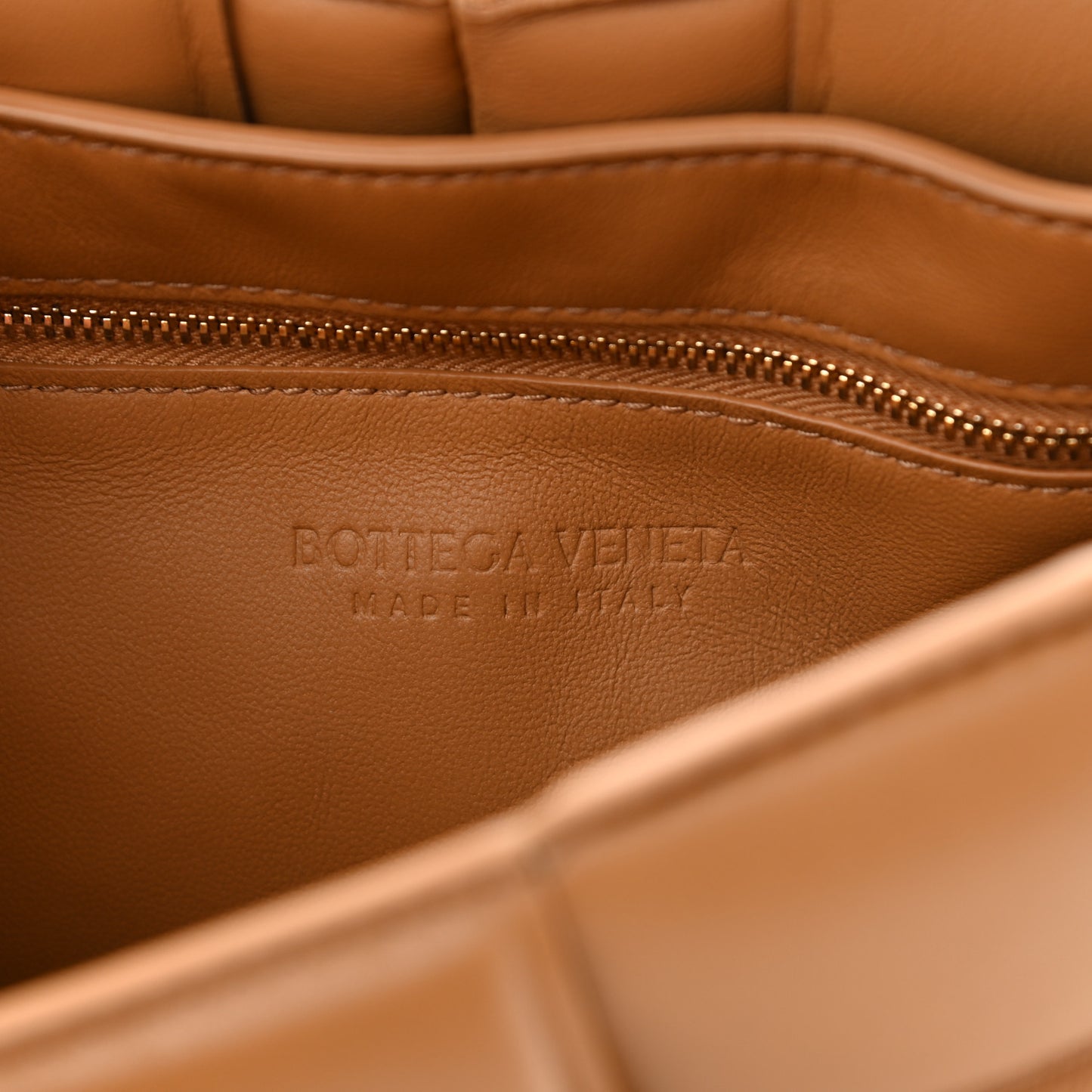 Lambskin Maxi Intreccio Padded Chain Cassette Crossbody Bag Caramel