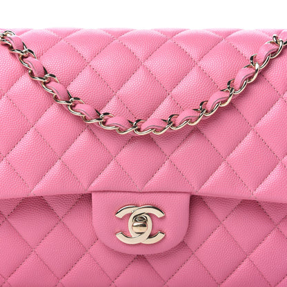 Chanel Caviar Quilted Medium Double Flap Pink 10 of 10