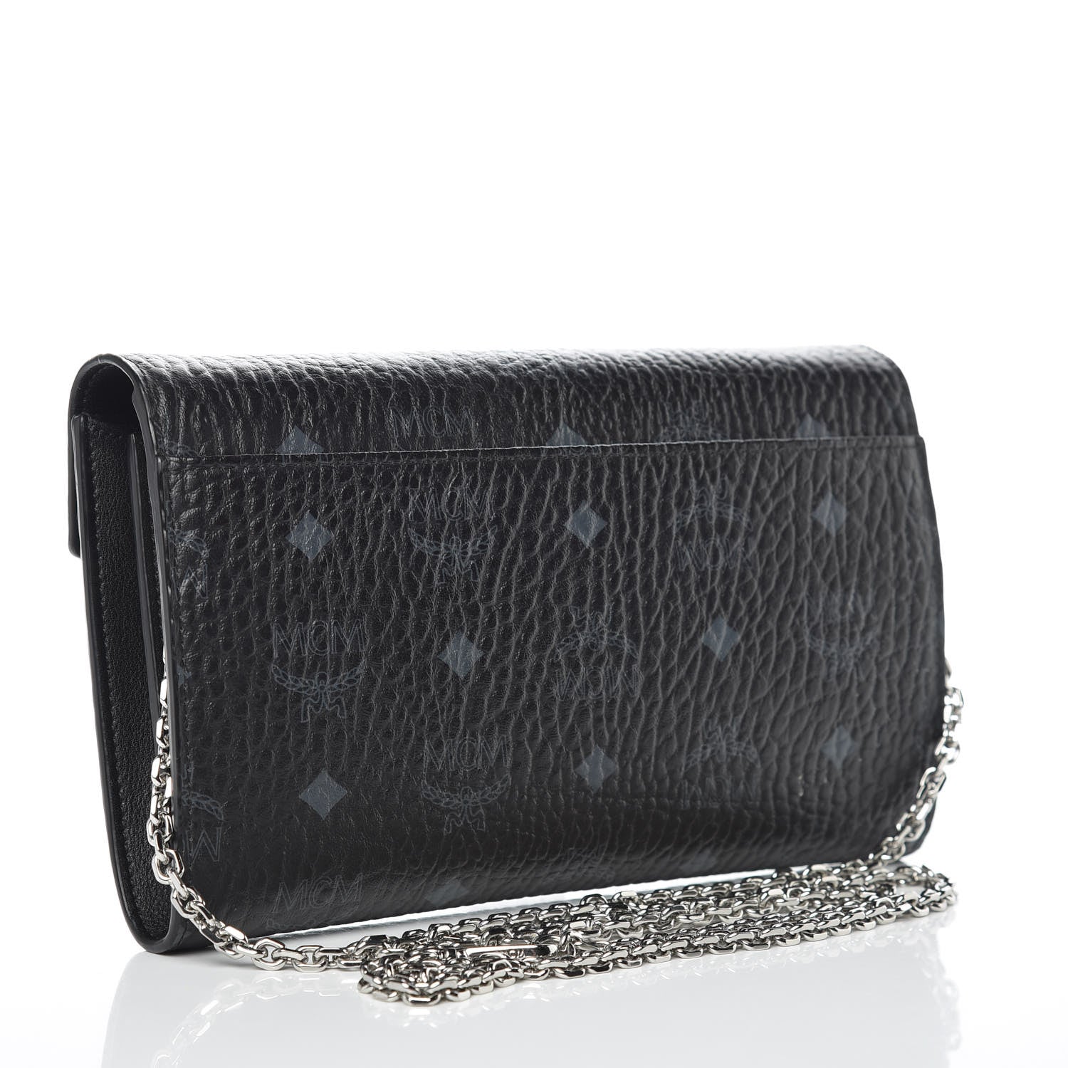 MCM Visetos Patricia Continental Crossbody Wallet Black 3 of 10