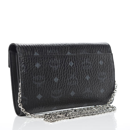 MCM Visetos Patricia Continental Crossbody Wallet Black 3 of 10