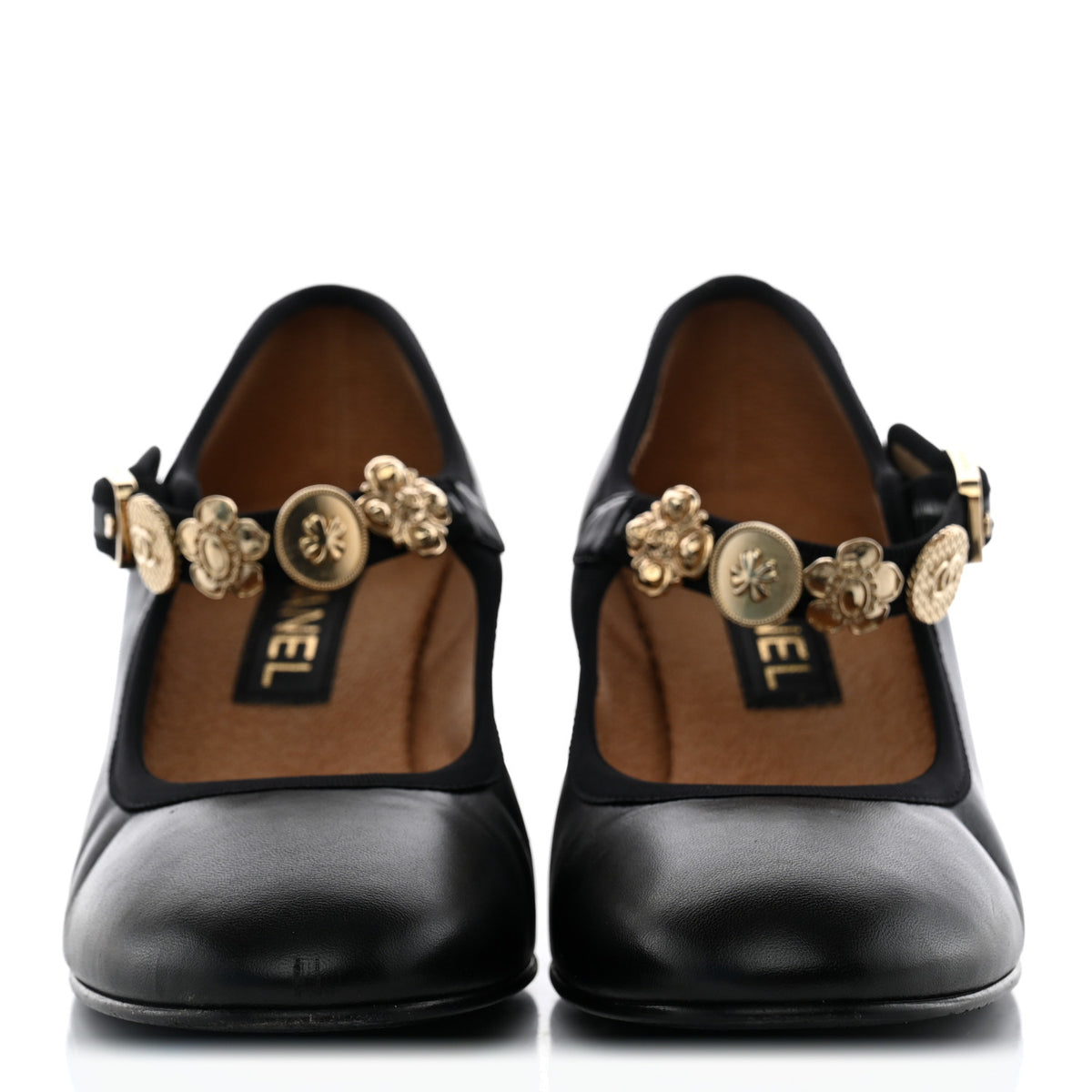 Chanel Lambskin Mary Jane Charm Pumps 39.5 Black 2 of 13