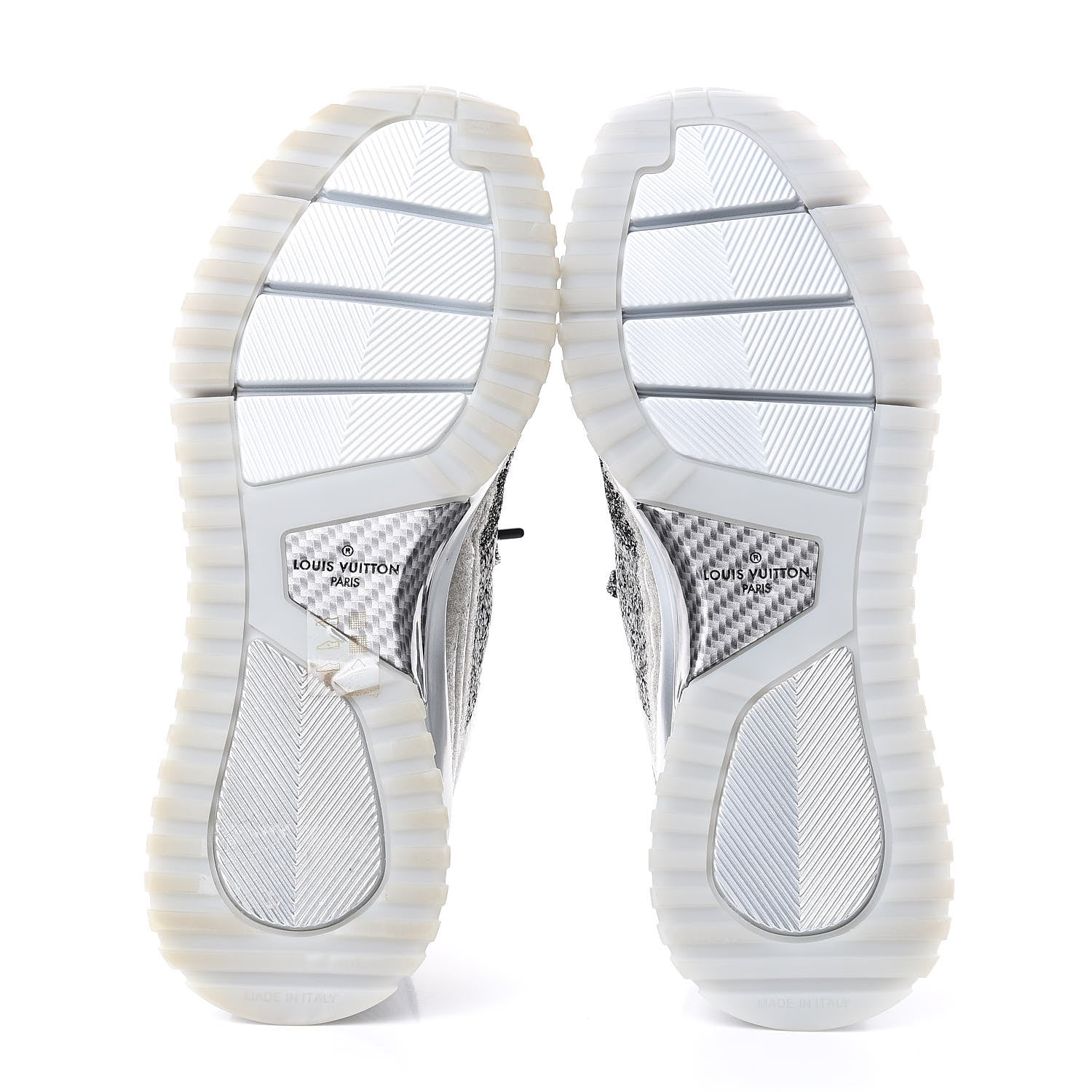 Louis Vuitton Technical Knit V.N.R Sneakers 7.5 Silver 5 of 10