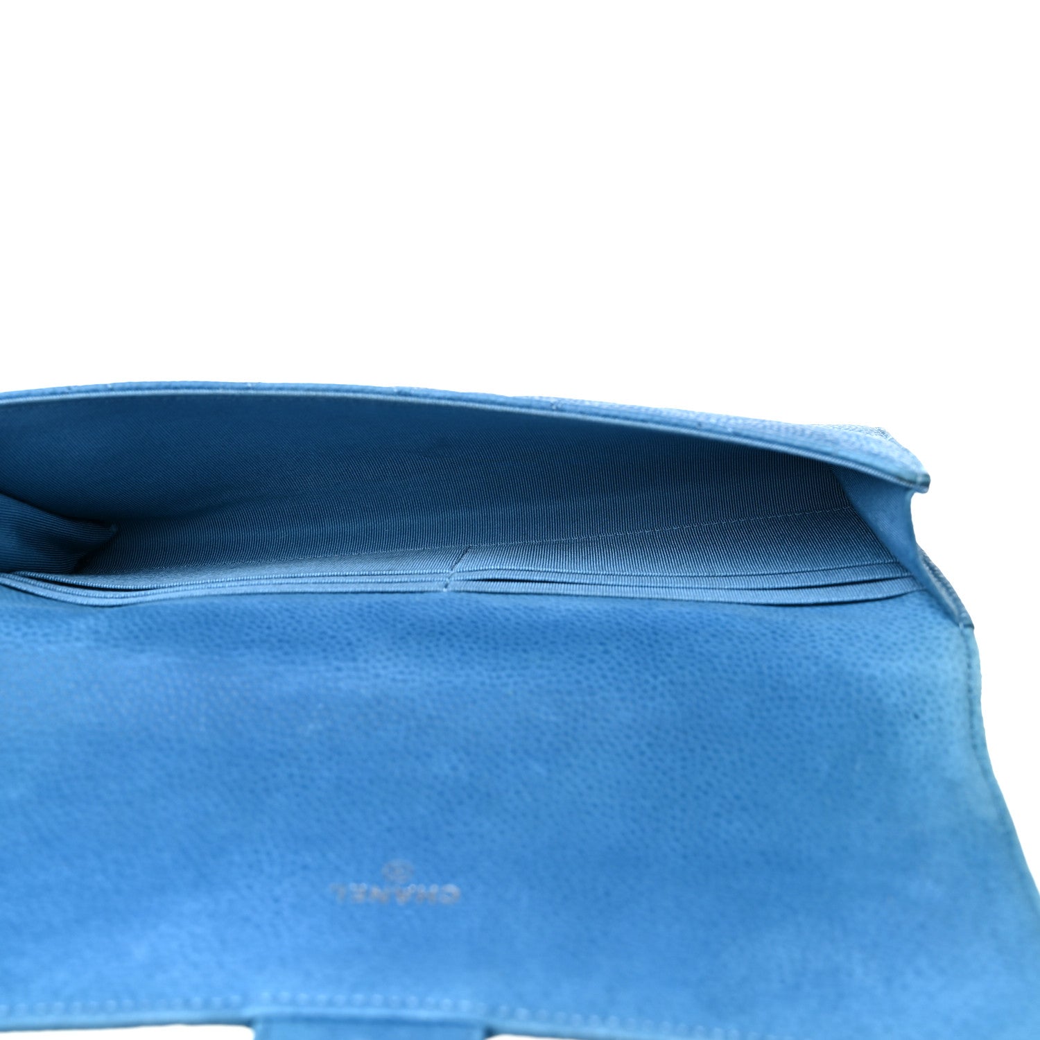 Chanel Iridescent Caviar Quilted Travel Wallet Blue 6 of 21
