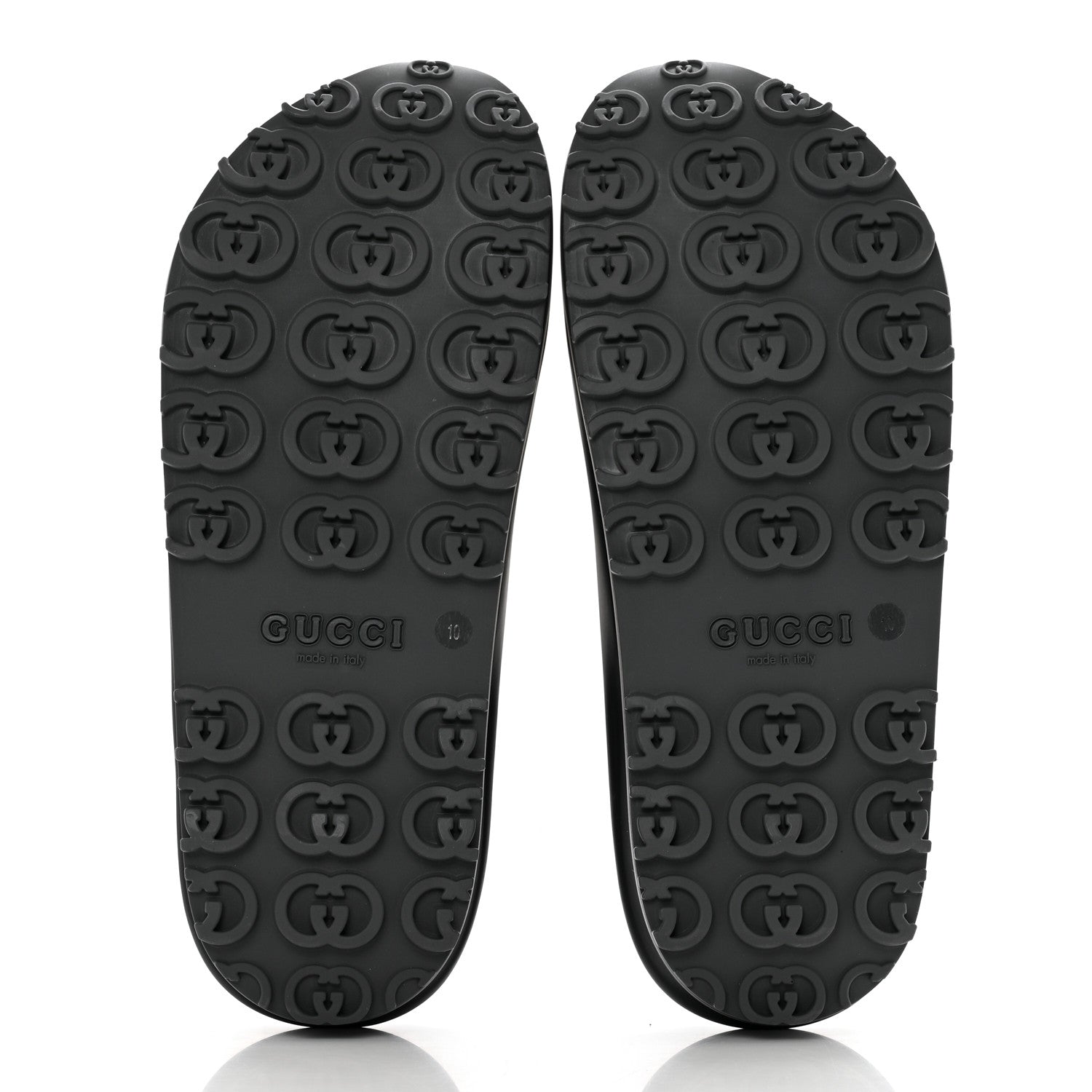Gucci Soft Rubber Mens Interlocking G Platform 42mm Slide Sandals 10 Black 5 of 11