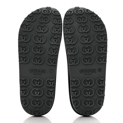 Gucci Soft Rubber Mens Interlocking G Platform 42mm Slide Sandals 10 Black 5 of 11