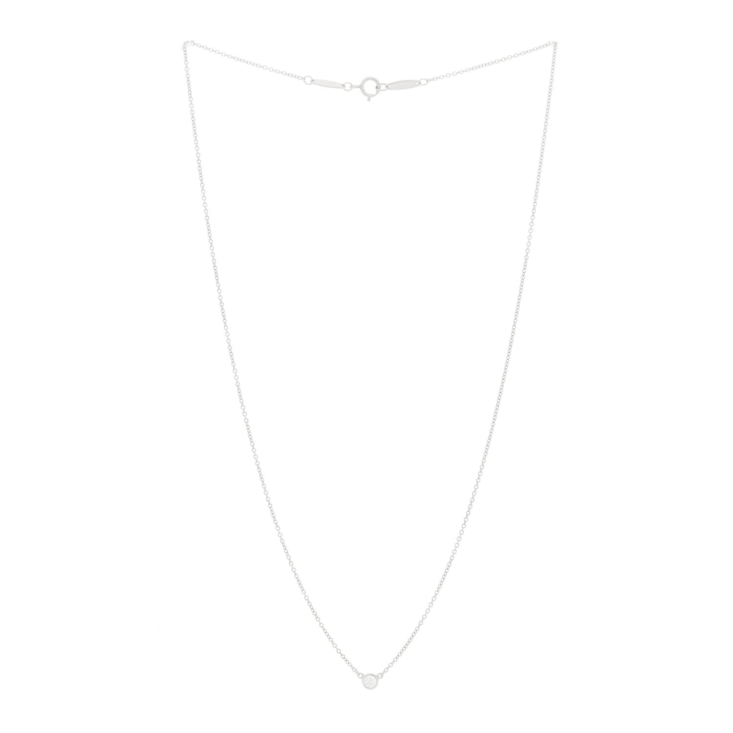 Tiffany Platinum Diamond .08ct Elsa Peretti Diamonds by the Yard Pendant Necklace 3 of 5