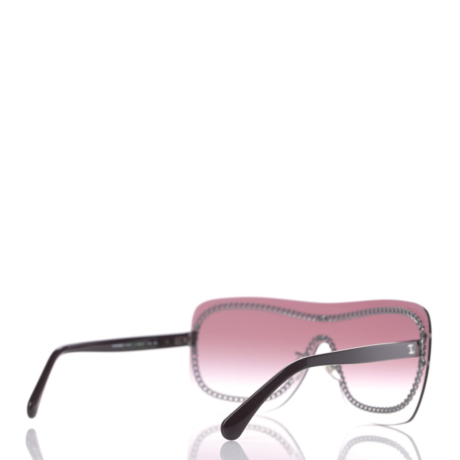 Chanel Rimless Shield Sunglasses 4243 Gradient Pink Black 4 of 6