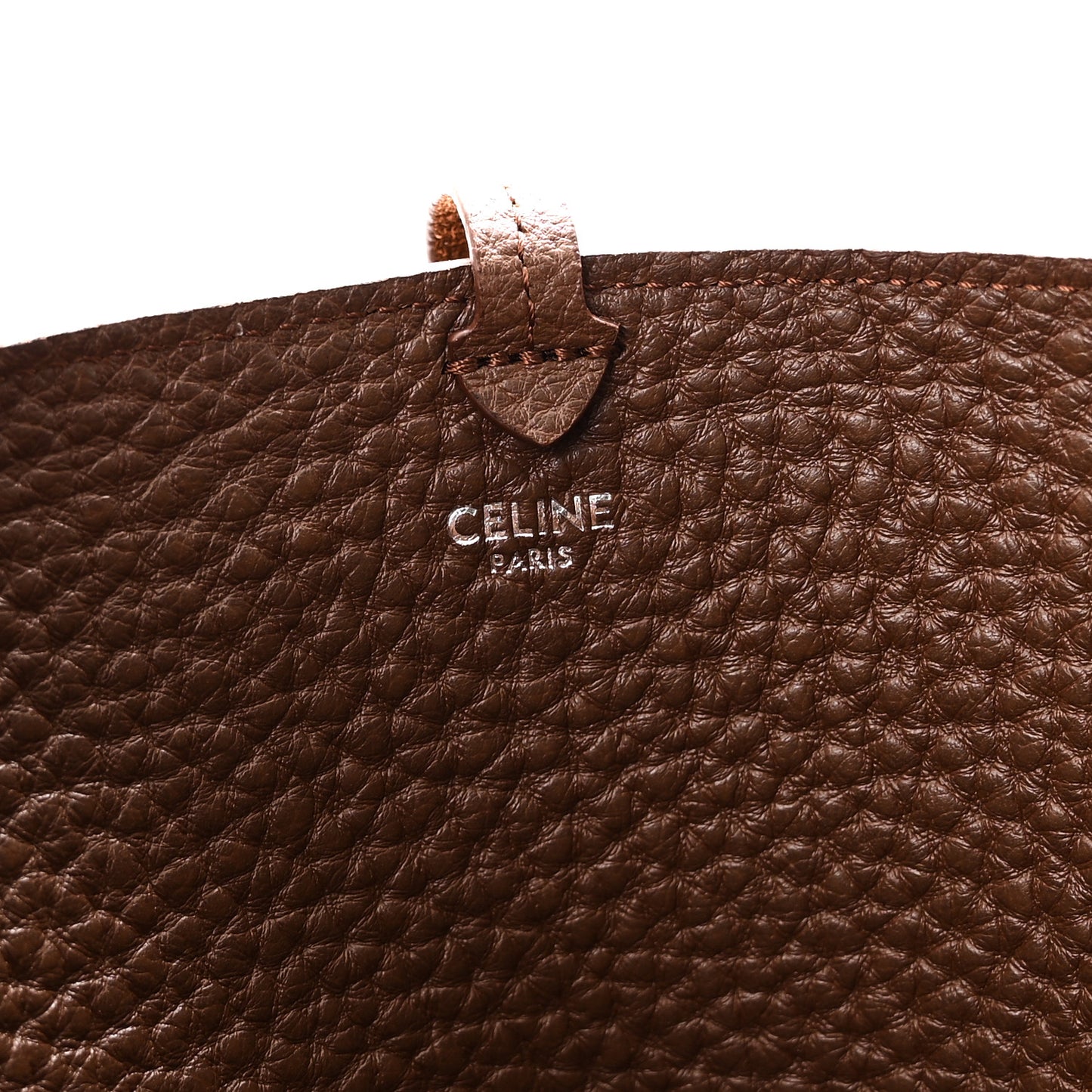 Suede Calfskin Reversible Triomphe Bucket Bag Brown