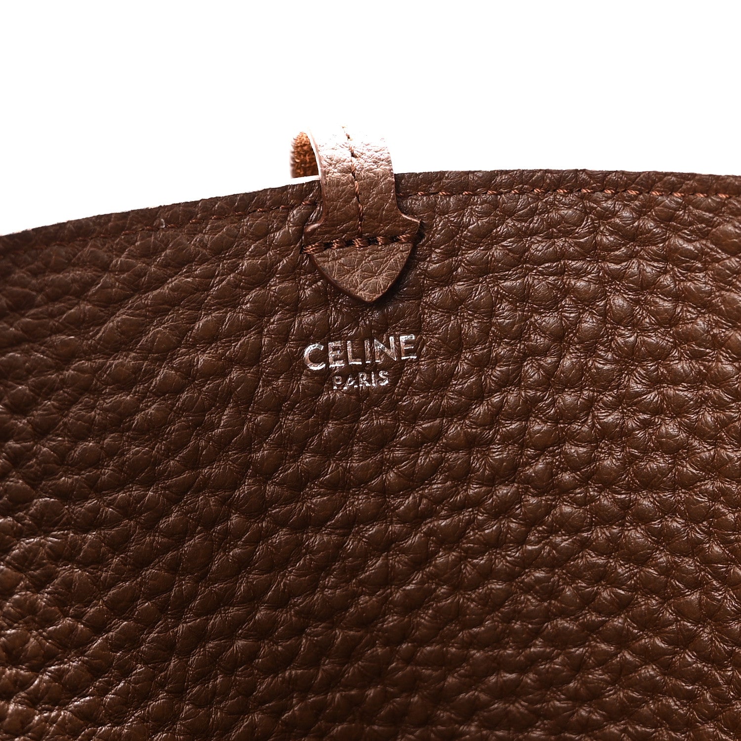 Celine Suede Calfskin Reversible Triomphe Bucket Bag Brown 9 of 15