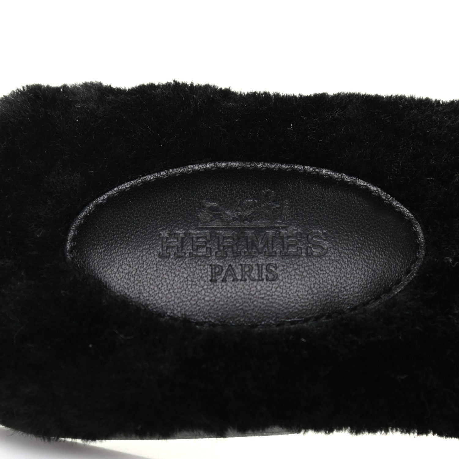 Hermes Woolskin Oran Sandals 36 Black 6 of 7