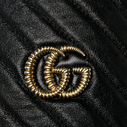 Gucci Vintage Effect Calfskin Matelasse Diagonal Mini Torchon GG Marmont 2.0 Bucket Bag Black Romantic Cherry 18 of 19