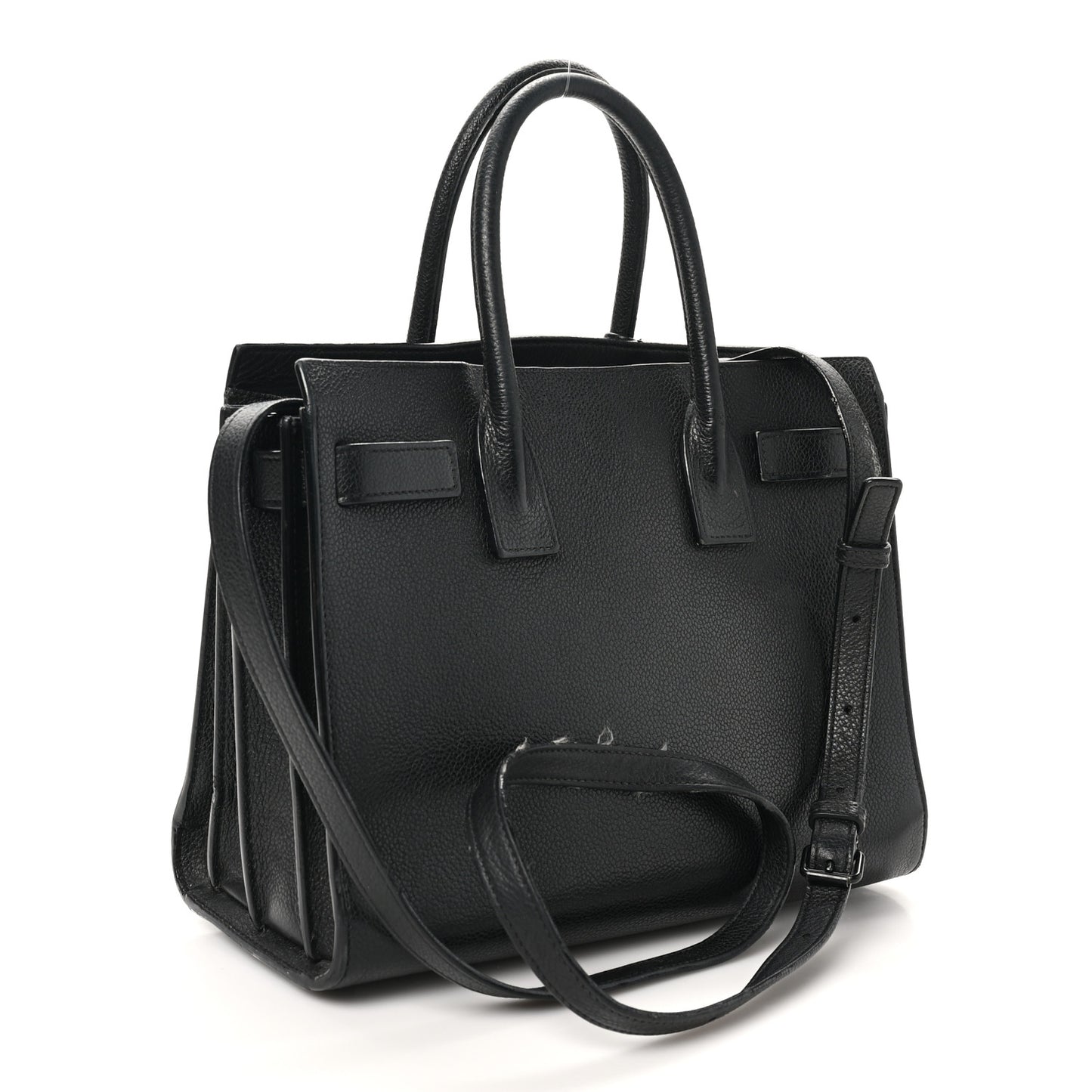 Grained Calfskin Baby Sac De Jour Black