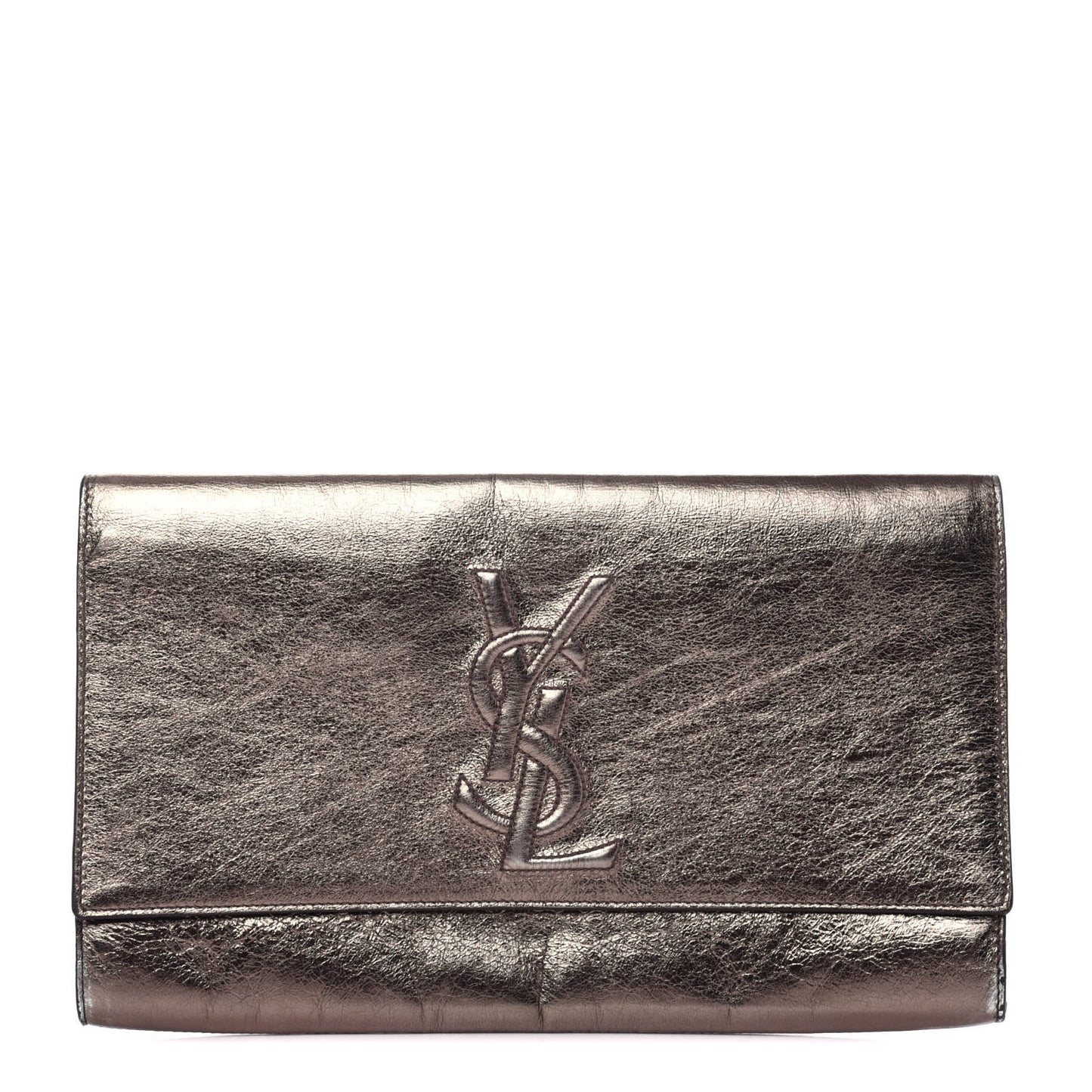 Metallic Calfskin Monogram Large Belle De Jour Clutch Gold