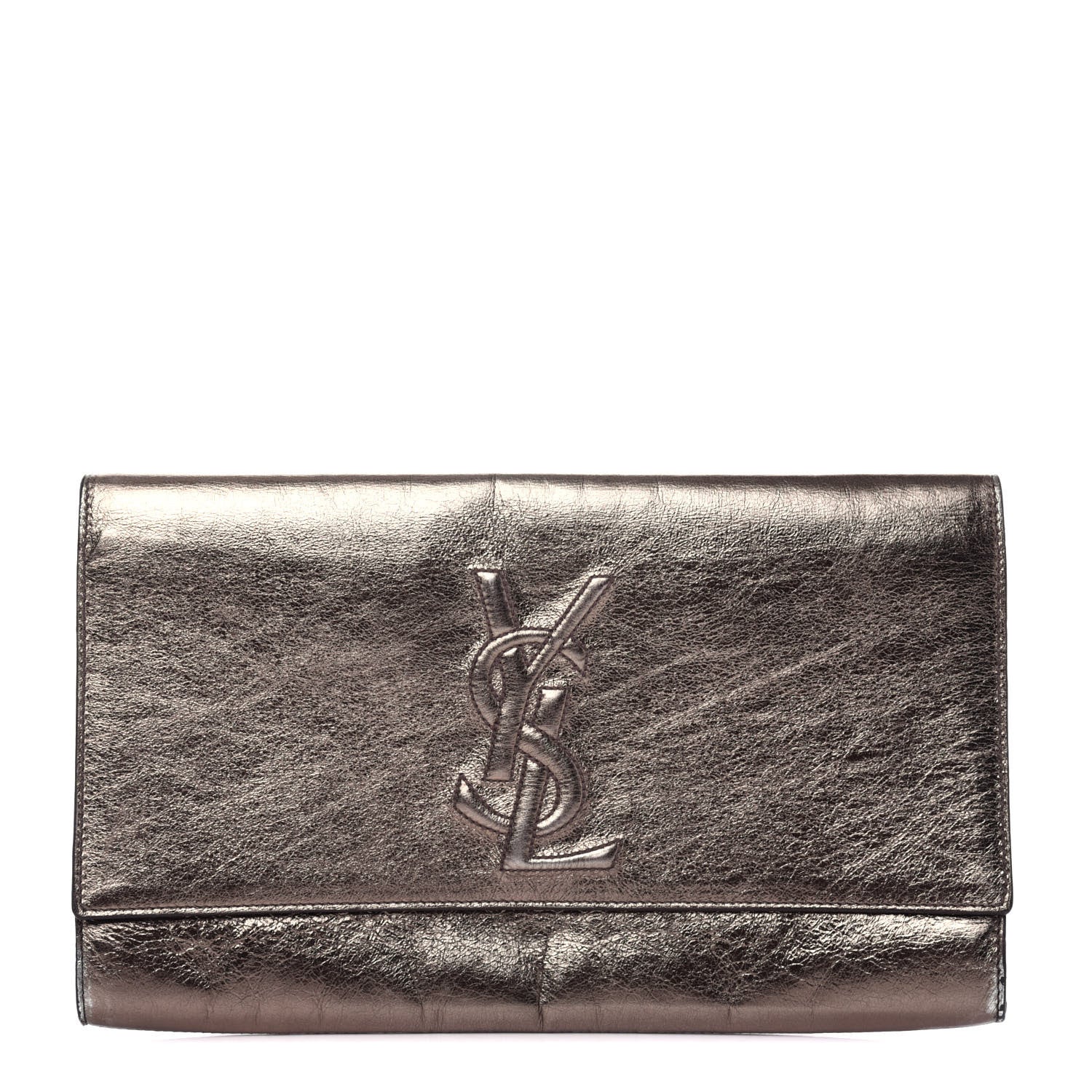 Saint Laurent Metallic Calfskin Monogram Large Belle De Jour Clutch Gold 1 of 6
