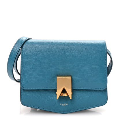 Alaia Grained Calfskin Small Le Papa Crossbody Bleu Lagon 1 of 9