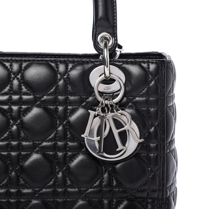 Christian Dior Lambskin Cannage Medium Lady Dior Black 10 of 10