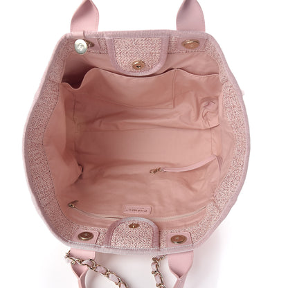 Chanel Straw Lurex Large Deauville Tote Pink 5 of 10