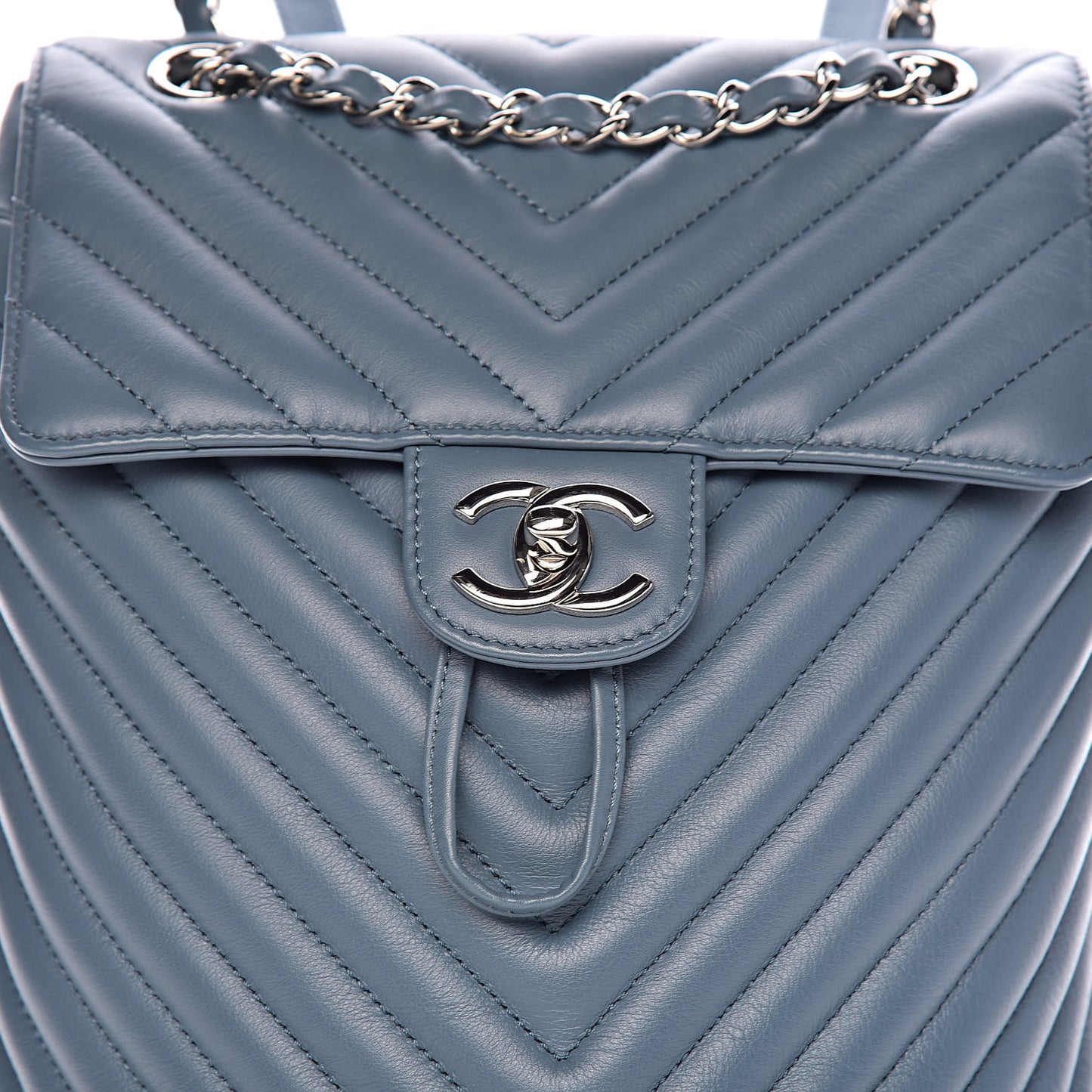 Lambskin Chevron Quilted Small Urban Spirit Backpack Light Blue