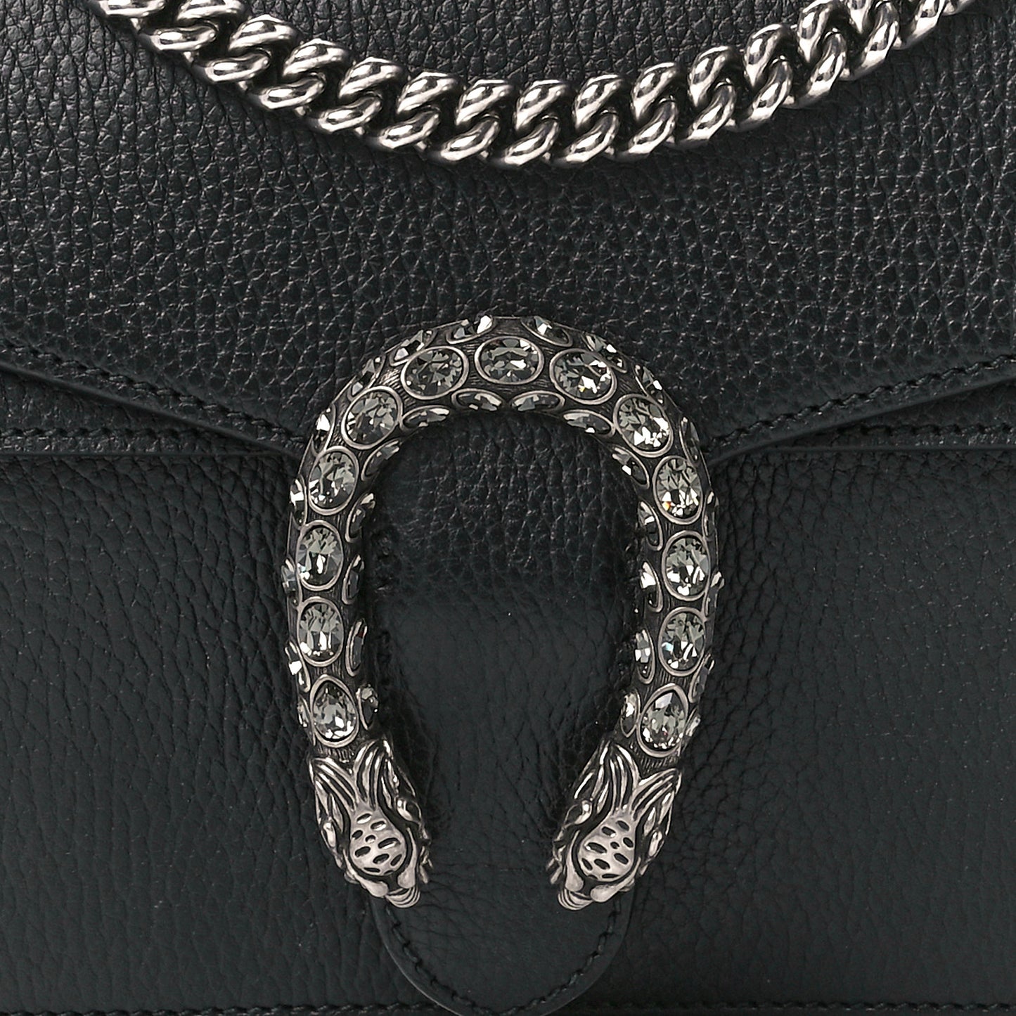 Pebbled Calfskin Small Dionysus Shoulder Bag Black