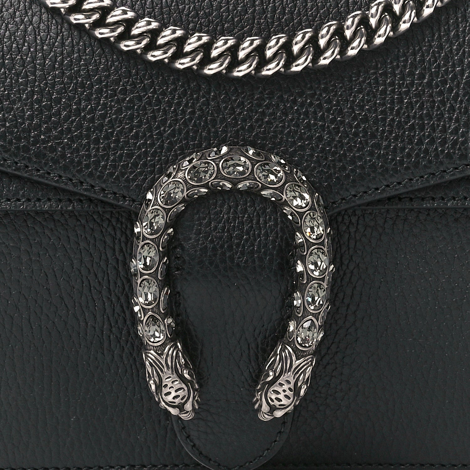 Gucci Pebbled Calfskin Small Dionysus Shoulder Bag Black 10 of 13