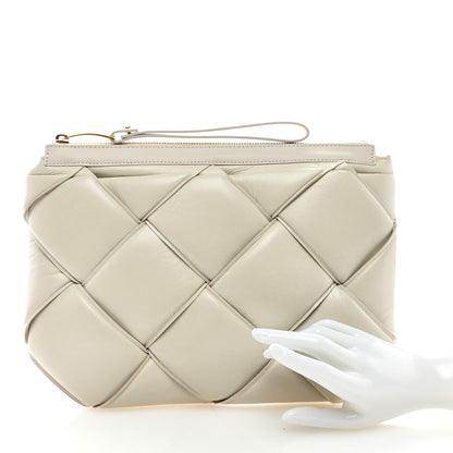 Bottega Veneta Nappa Maxi Intrecciato Padded Pouch Clutch Plaster 2 of 8