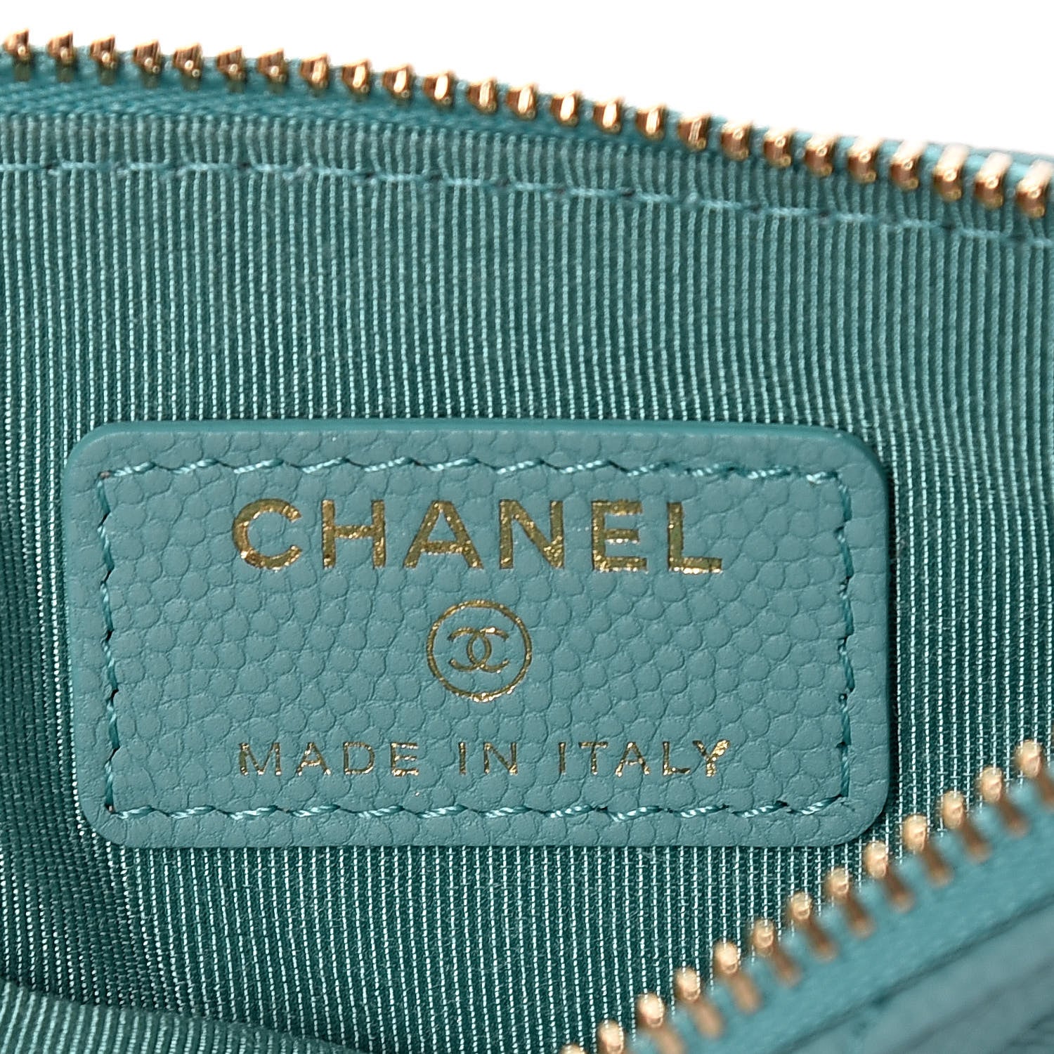 Chanel Caviar Chevron Quilted Small Cosmetic Case Green 6 of 8