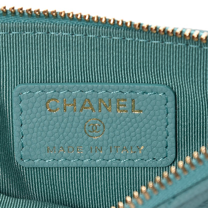 Chanel Caviar Chevron Quilted Small Cosmetic Case Green 6 of 8