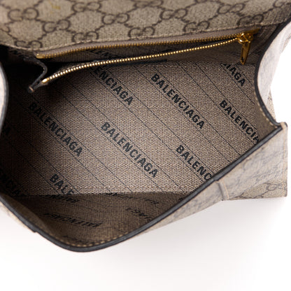 Balenciaga X GUCCI GG Supreme Monogram Small Hourglass Top Handle Bag Beige Ebony 5 of 11