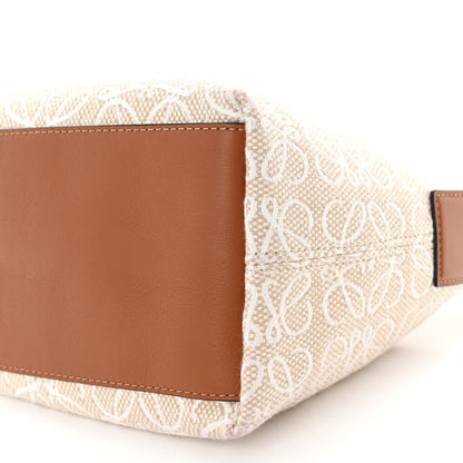 Loewe Jacquard Anagram Calfskin Small Cubi Bag Ecru Tan 9 of 9