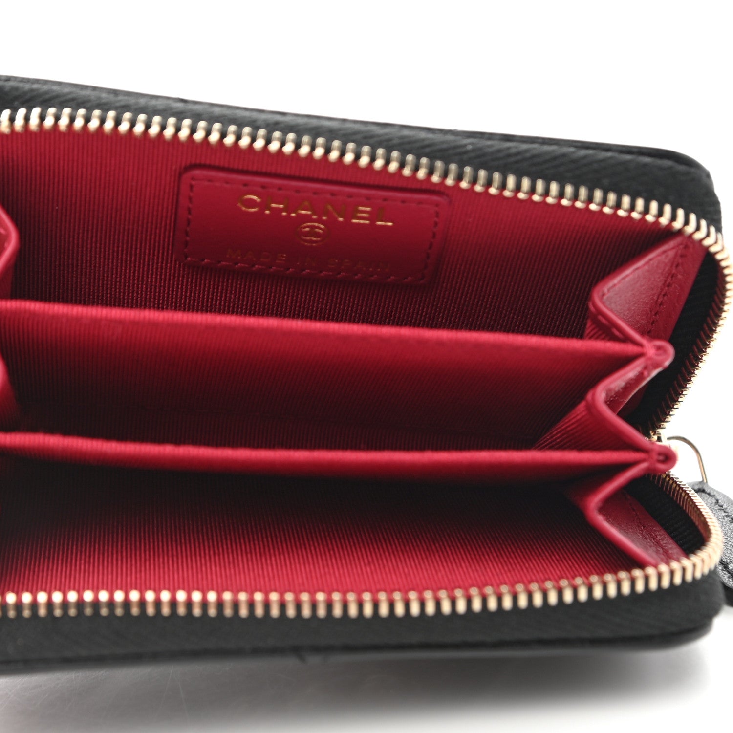 Chanel Lambskin Quilted Chanel 19 Zip Around Coin Purse Wallet Black 5 of 8