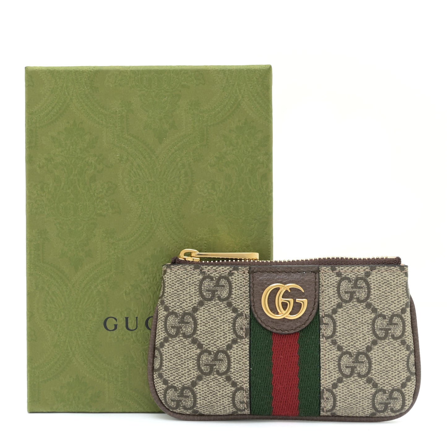 GG Supreme Monogram Web Ophidia Key Case Beige New Acero