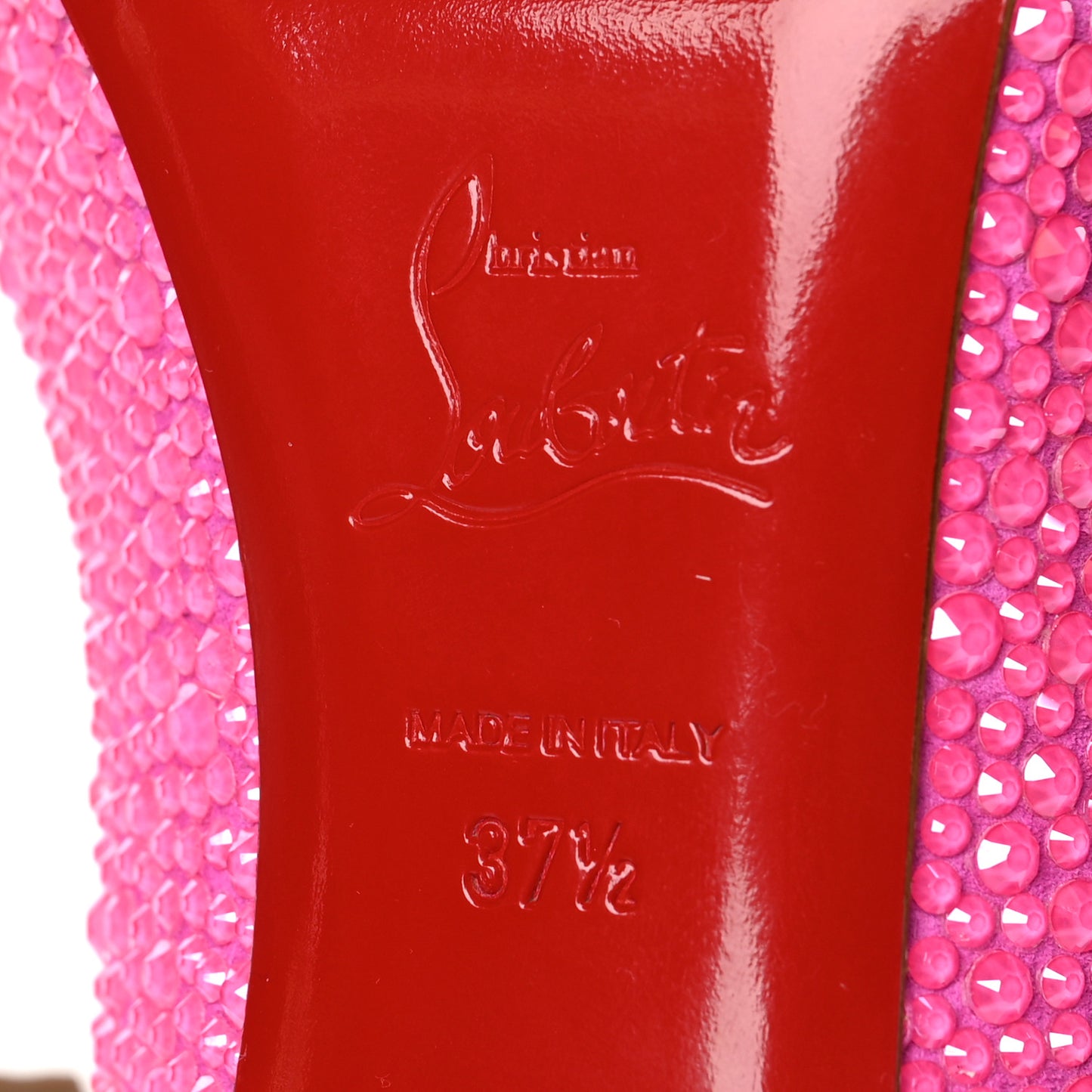 Veau Velours Strass Clare 80 Pumps 37.5 Diva Pink Fluo