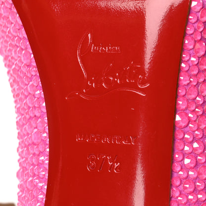 Christian Louboutin Veau Velours Strass Clare 80 Pumps 37.5 Diva Pink Fluo 6 of 7