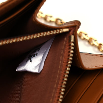MCM Visetos Large Patricia Chain Wallet Cognac 7 of 9