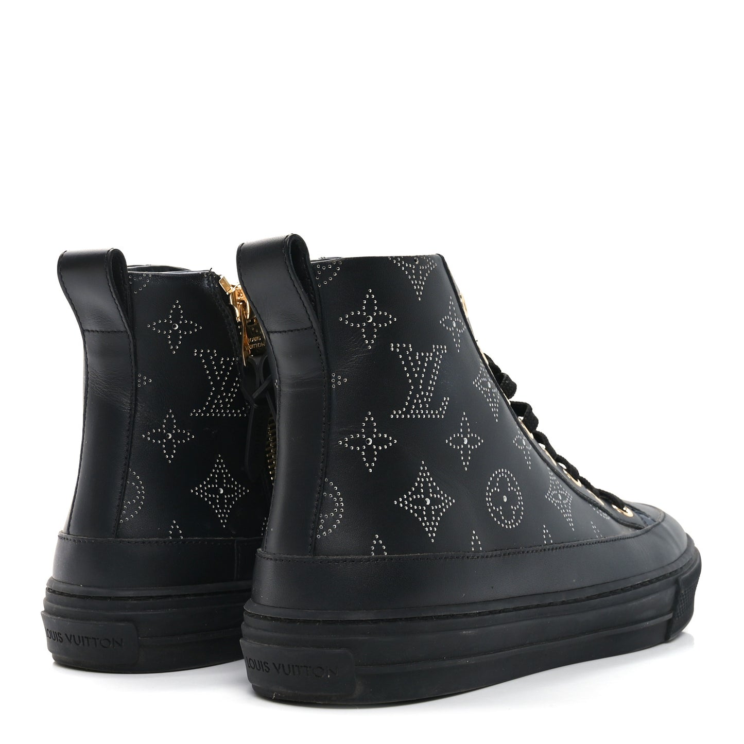 Calfskin Monogram Stellar Sneaker Boots 37.5 Black White