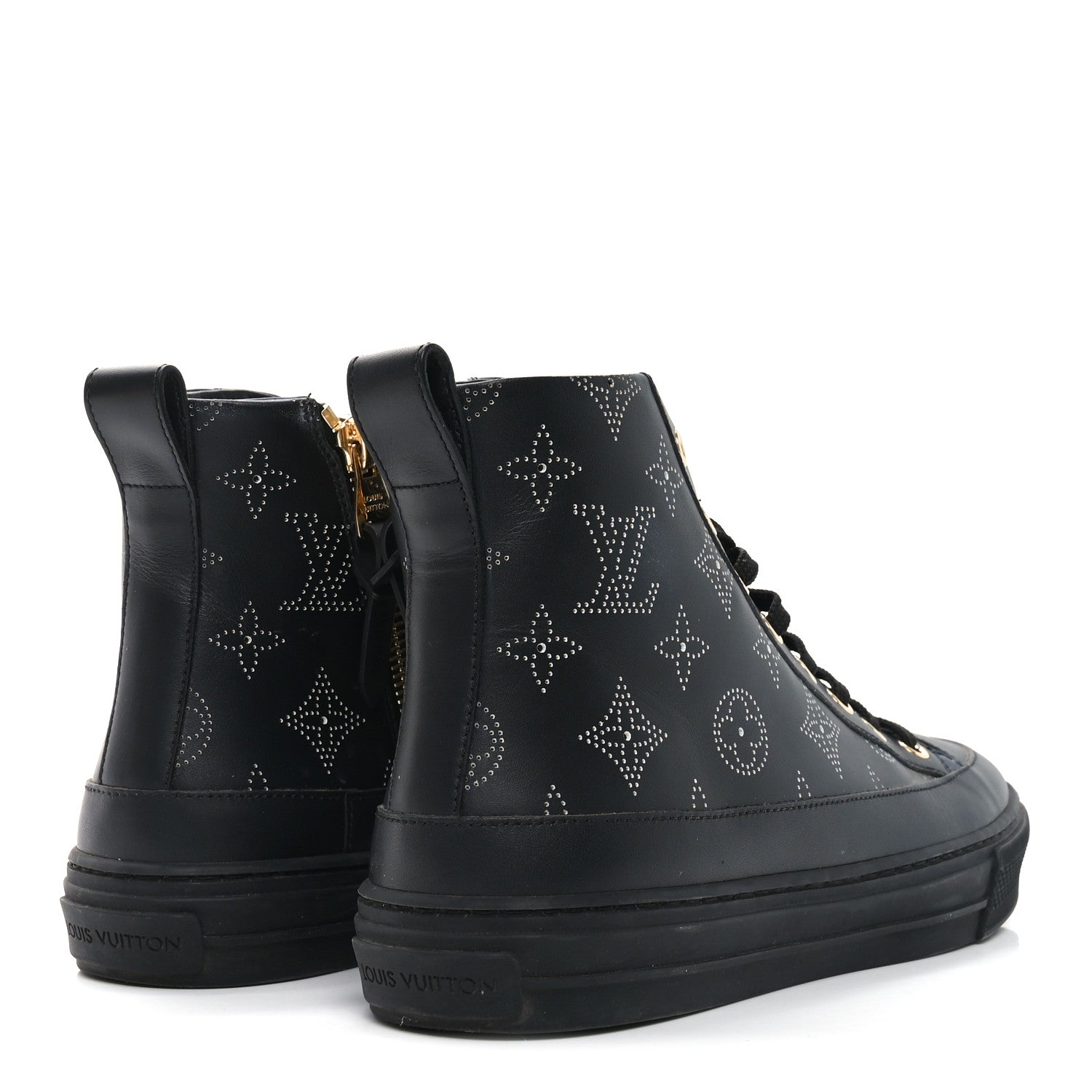 Louis Vuitton Calfskin Monogram Stellar Sneaker Boots 37.5 Black White 5 of 8