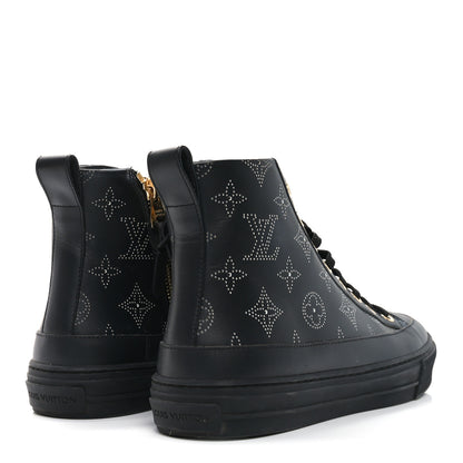 Louis Vuitton Calfskin Monogram Stellar Sneaker Boots 37.5 Black White 5 of 8