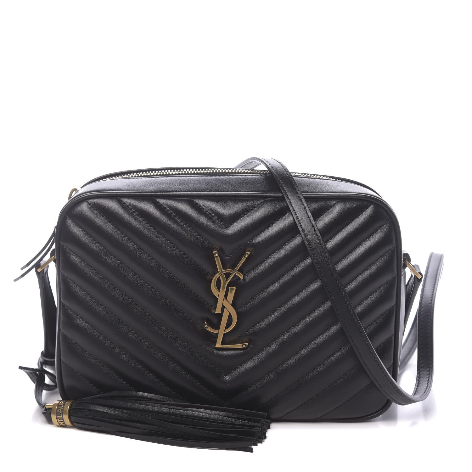 Saint Laurent Calfskin Matelasse Monogram Lou Camera Bag Black 1 of 9