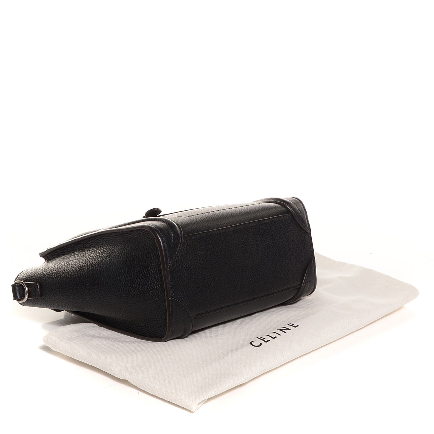 Celine Drummed Calfskin Nano Luggage Black 4 of 7