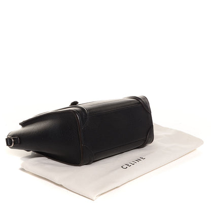 Celine Drummed Calfskin Nano Luggage Black 4 of 7